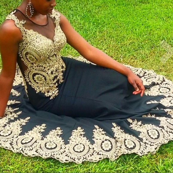 Long Prom Dress Embellished Mermaid Dress Satin - Picture 7 of 8